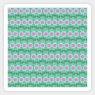 Green & Purple Floral Pattern Sticker